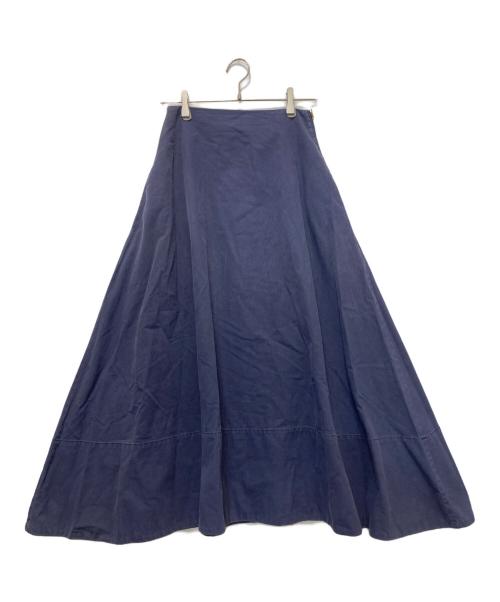 MADISON BLUE（マディソンブルー）MADISON BLUE (マディソンブルー) バックサテンマキシフレアスカート ネイビー サイズ:Mの古着・服飾アイテム