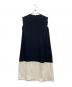 TONAL (トーナル) バイカラーノースリフレアワンピース ネイビー サイズ:SIZE 38：4000円