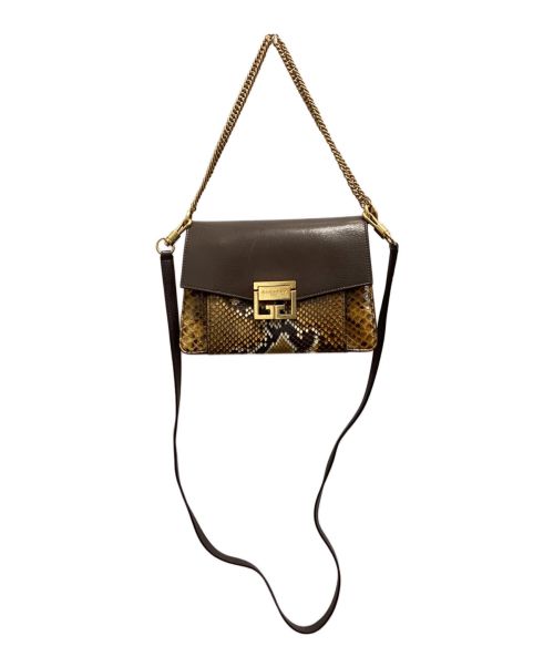 GIVENCHY（ジバンシィ）GIVENCHY (ジバンシィ) GV3 Small Python Crossbody Bag ブラウンの古着・服飾アイテム