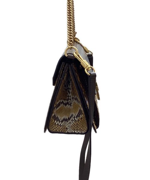 GIVENCHY（ジバンシィ）GIVENCHY (ジバンシィ) GV3 Small Python Crossbody Bag ブラウンの古着・服飾アイテム
