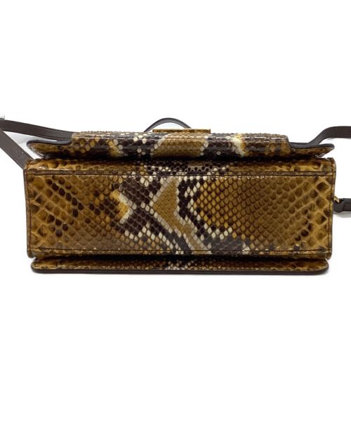 GIVENCHY（ジバンシィ）GIVENCHY (ジバンシィ) GV3 Small Python Crossbody Bag ブラウンの古着・服飾アイテム