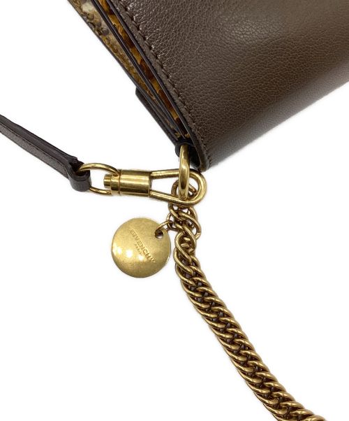 GIVENCHY（ジバンシィ）GIVENCHY (ジバンシィ) GV3 Small Python Crossbody Bag ブラウンの古着・服飾アイテム