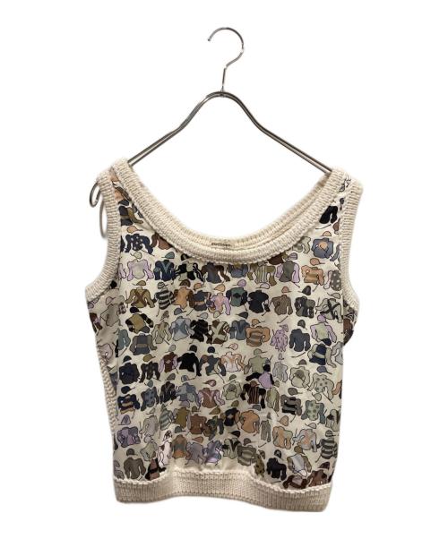 HERMES（エルメス）HERMES (エルメス) ノースリーブニット ホワイト サイズ:Mの古着・服飾アイテム