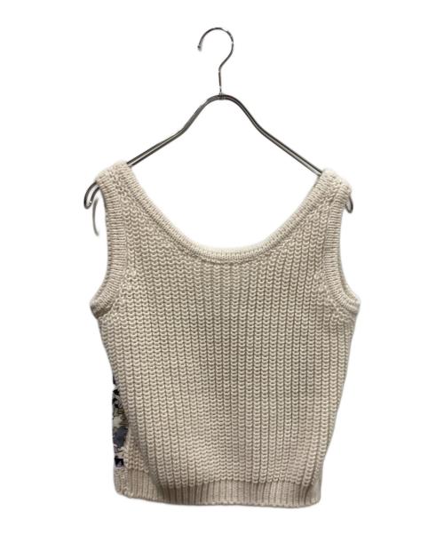 HERMES（エルメス）HERMES (エルメス) ノースリーブニット ホワイト サイズ:Mの古着・服飾アイテム