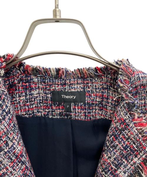 theory（セオリー）theory (セオリー) ツイードコート レッド×ネイビー サイズ:SIZE Pの古着・服飾アイテム