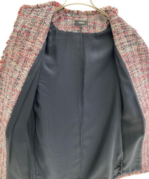theory（セオリー）theory (セオリー) ツイードコート レッド×ネイビー サイズ:SIZE Pの古着・服飾アイテム