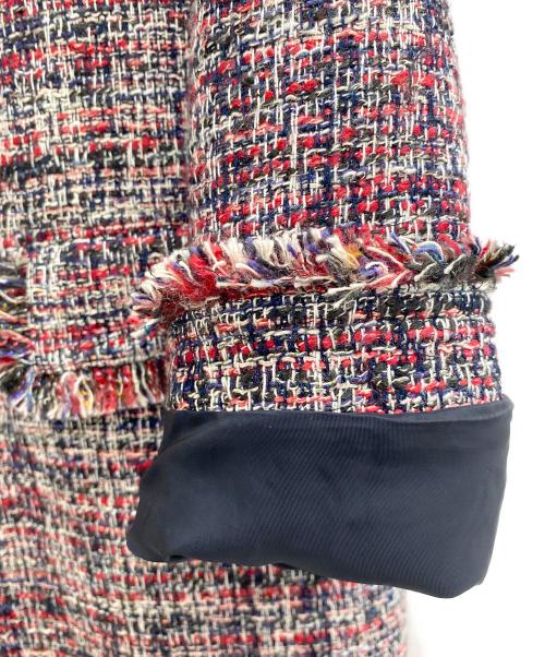 theory（セオリー）theory (セオリー) ツイードコート レッド×ネイビー サイズ:SIZE Pの古着・服飾アイテム