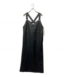 emmi（エミ）の古着「リサイクルレザージャンパーワンピース」｜ブラック