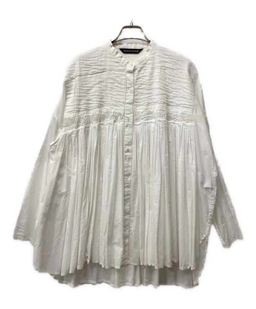 mizuiro-ind（ミズイロインド）mizuiro-ind (ミズイロインド) コットンスタンドカラーピンタック長袖シャツ ホワイト サイズ:不明の古着・服飾アイテム