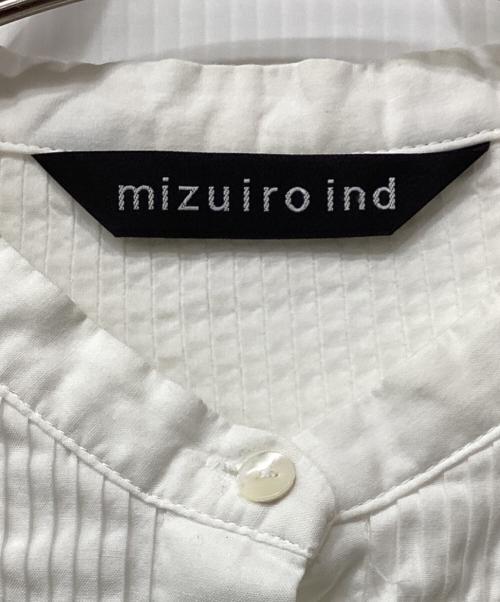 mizuiro-ind（ミズイロインド）mizuiro-ind (ミズイロインド) コットンスタンドカラーピンタック長袖シャツ ホワイト サイズ:不明の古着・服飾アイテム