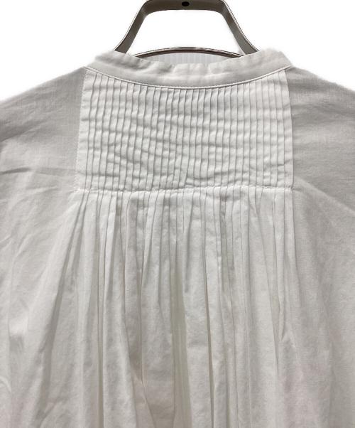 mizuiro-ind（ミズイロインド）mizuiro-ind (ミズイロインド) コットンスタンドカラーピンタック長袖シャツ ホワイト サイズ:不明の古着・服飾アイテム