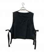 eunoiaユノイア）の古着「リネンショートベスト」｜ブラック