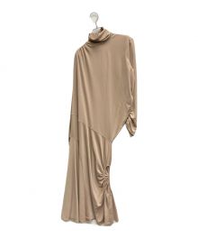 THINGS THAT MATTER（シングスザットマター）の古着「TRIACETATE JERSEY DRESS / トリアセテートジャージドレス」｜ベージュ