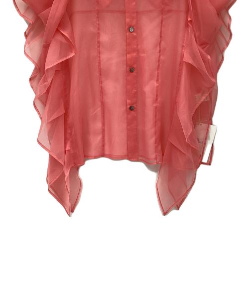 HeRIN.CYE（ヘリンドットサイ）HeRIN.CYE (ヘリンドットサイ) Many frill big sheer shirt ピンク サイズ:FREE 未使用品の古着・服飾アイテム