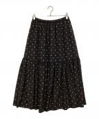 journal standard luxeジャーナルスタンダード ラックス）の古着「ドット キリカエギャザースカート」｜ブラック