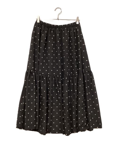 journal standard luxe（ジャーナルスタンダード ラックス）JOURNAL STANDARD LUXE (ジャーナルスタンダード リュクス) ドット キリカエギャザースカート ブラック サイズ:表記なしの古着・服飾アイテム