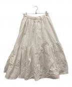 journal standard luxeジャーナルスタンダード ラックス）の古着「タイプライター キリカエギャザースカート」｜ホワイト