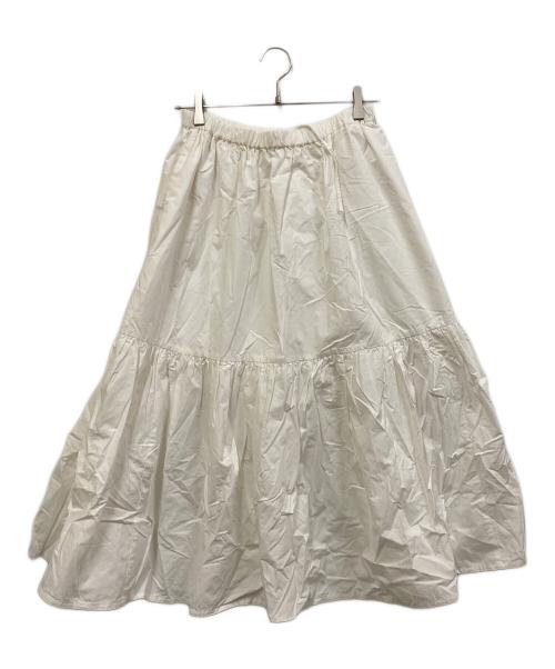 journal standard luxe（ジャーナルスタンダード ラックス）JOURNAL STANDARD LUXE (ジャーナルスタンダード リュクス) タイプライター キリカエギャザースカート ホワイト サイズ:表記なしの古着・服飾アイテム