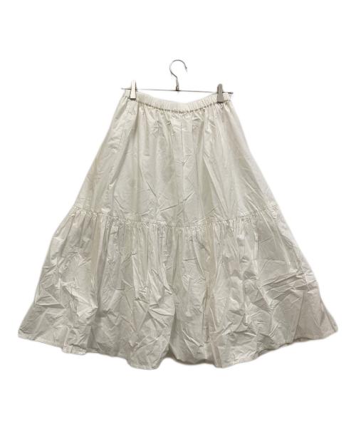 journal standard luxe（ジャーナルスタンダード ラックス）JOURNAL STANDARD LUXE (ジャーナルスタンダード リュクス) タイプライター キリカエギャザースカート ホワイト サイズ:表記なしの古着・服飾アイテム