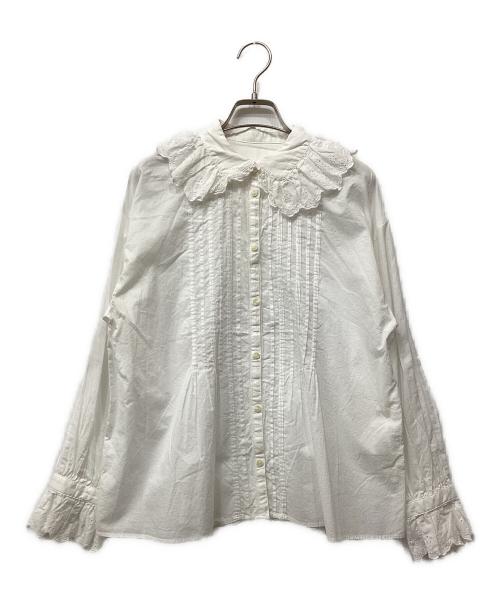 BEAMS BOY（ビームスボーイ）BEAMS BOY (ビームスボーイ) ピンタック フリル シャツ ホワイト サイズ:不明の古着・服飾アイテム