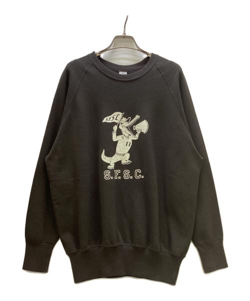 WAREHOUSE（ウエアハウス）WAREHOUSE (ウエアハウス) フロッキープリント スウェット ブラウン サイズ:Lの古着・服飾アイテム