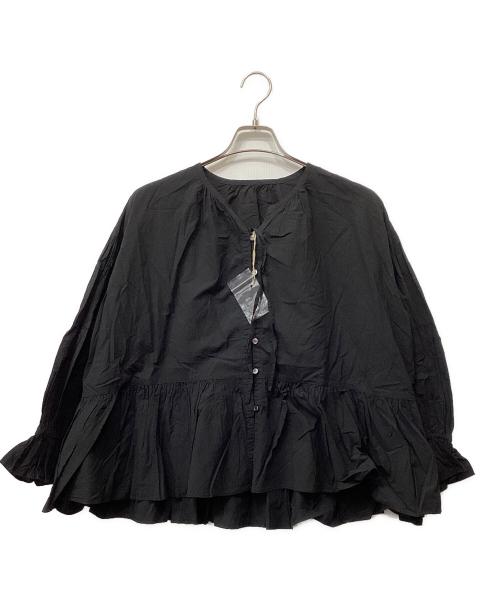 nest Robe（ネストローブ）nest Robe (ネストローブ) コットンリネンティアードブラウス ブラック サイズ: Freeの古着・服飾アイテム