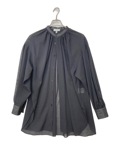 HYKE（ハイク）HYKE (ハイク) ボイルギャザーシャツ ブラック サイズ:2の古着・服飾アイテム