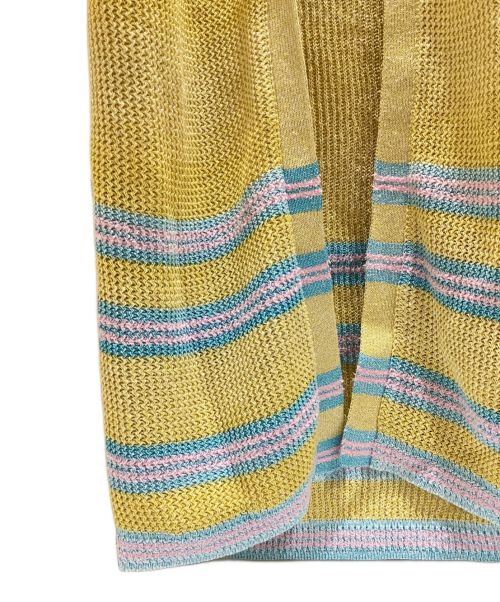 CHANEL（シャネル）CHANEL (シャネル) ココボタンリネン混ロングカーディガン イエロー サイズ:34の古着・服飾アイテム