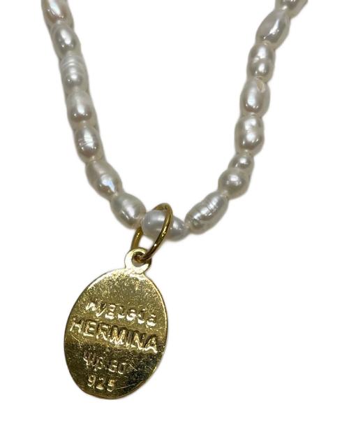 HERMINA ATHENS（ヘルミーナアセン）HERMINA ATHENS (ヘルミーナアセン) コイン・淡水パールネックレス ゴールド×ホワイトの古着・服飾アイテム