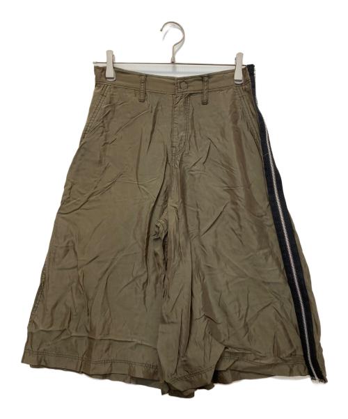 tricot COMME des GARCONS（トリココムデギャルソン）tricot COMME des GARCONS (トリココムデギャルソン) サイドジップクロップドワイドパンツ ブラウン サイズ:Sの古着・服飾アイテム