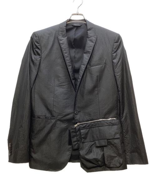 les hommes（レゾム）les hommes (レゾム) ナイロンテーラードジャケット ブラック サイズ:48の古着・服飾アイテム