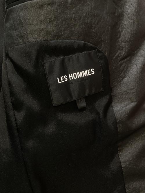 les hommes（レゾム）les hommes (レゾム) ナイロンテーラードジャケット ブラック サイズ:48の古着・服飾アイテム