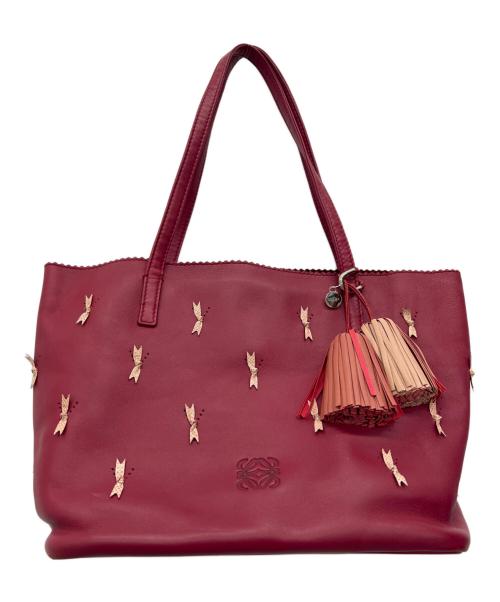 LOEWE（ロエベ）LOEWE (ロエベ) ボンモチーフナッパレザーリミテッドトートバッグ ピンクの古着・服飾アイテム