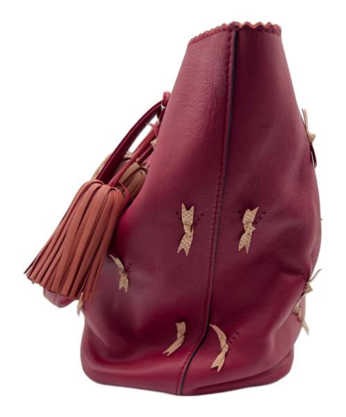 LOEWE（ロエベ）LOEWE (ロエベ) ボンモチーフナッパレザーリミテッドトートバッグ ピンクの古着・服飾アイテム