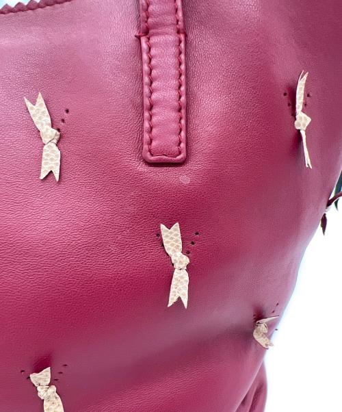 LOEWE（ロエベ）LOEWE (ロエベ) ボンモチーフナッパレザーリミテッドトートバッグ ピンクの古着・服飾アイテム