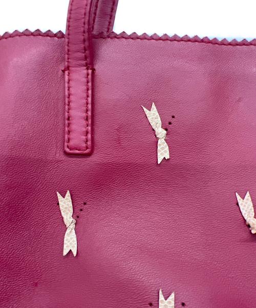 LOEWE（ロエベ）LOEWE (ロエベ) ボンモチーフナッパレザーリミテッドトートバッグ ピンクの古着・服飾アイテム