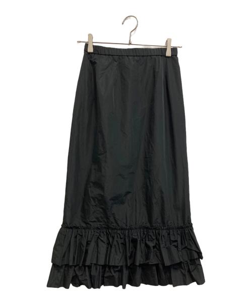 cygne（シーニュ）cygne (シーニュ) タフタ裾フリルスカート ブラック サイズ:SIZE 1の古着・服飾アイテム