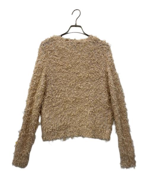 DRAWER（ドゥロワー）DRAWER (ドゥロワー) テープヤーンニットカーディガン ベージュ サイズ:2の古着・服飾アイテム