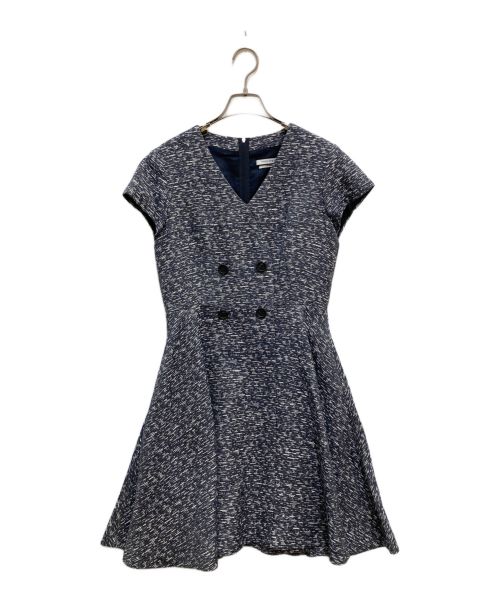 FOXEY NEWYORK（フォクシーニューヨーク）FOXEY NEWYORK (フォクシーニューヨーク) メランジュジャガードワンピースセットアップ ネイビー サイズ:40の古着・服飾アイテム