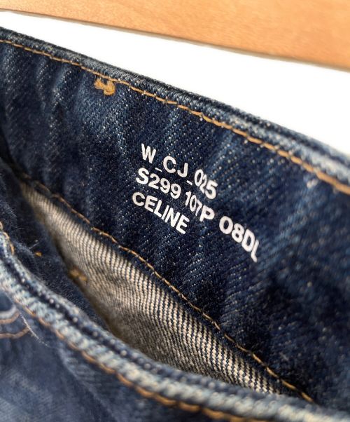 CELINE（セリーヌ）CELINE (セリーヌ) ミッドライズミニスカート ブルー サイズ:26inchの古着・服飾アイテム