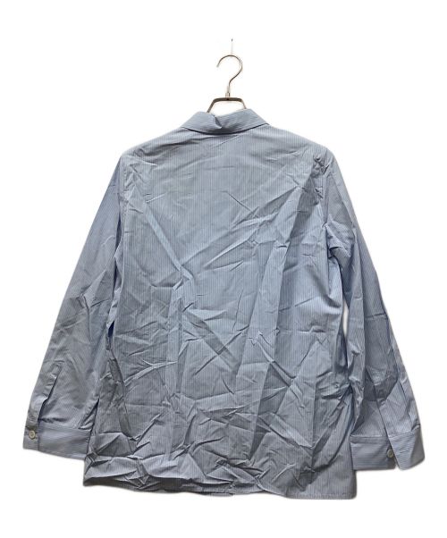 JIL SANDER（ジルサンダー）JIL SANDER (ジルサンダー) コットンポプリンストライプシャツ ブルー サイズ:34の古着・服飾アイテム