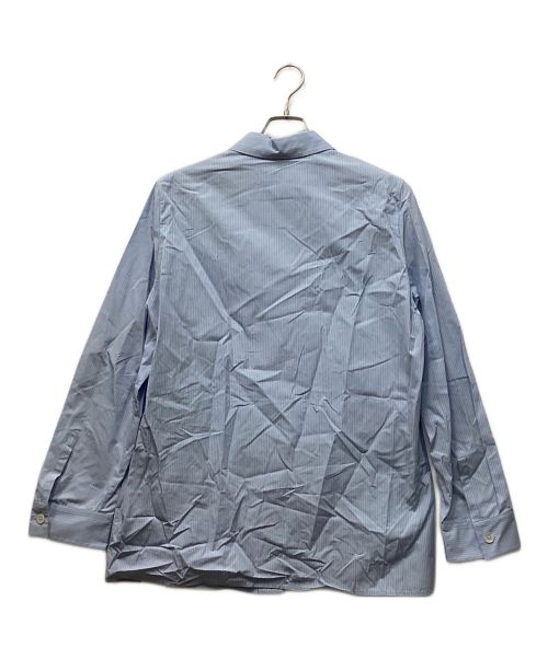 JIL SANDER（ジルサンダー）JIL SANDER (ジルサンダー) コットンポプリンストライプシャツ ブルー サイズ:34の古着・服飾アイテム