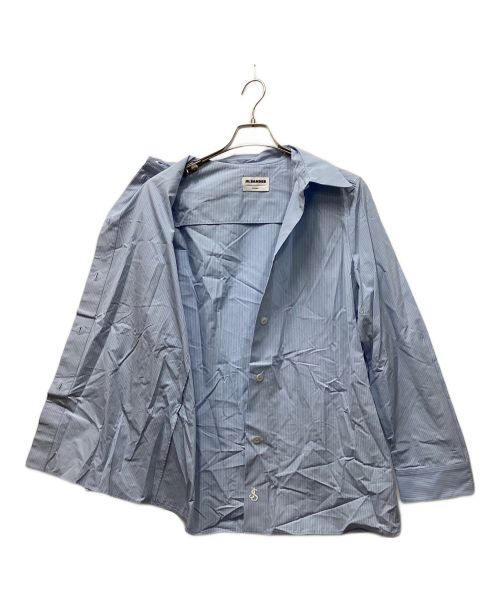JIL SANDER（ジルサンダー）JIL SANDER (ジルサンダー) コットンポプリンストライプシャツ ブルー サイズ:34の古着・服飾アイテム