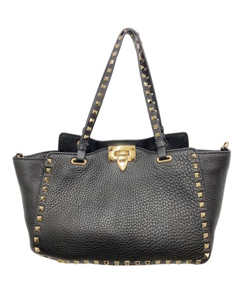 VALENTINO GARAVANI（ヴァレンティノ・ガラヴァーニ）VALENTINO GARAVANI (ヴァレンティノ・ガラヴァーニ) ロックスタッズショルダーバッグ ブラックの古着・服飾アイテム