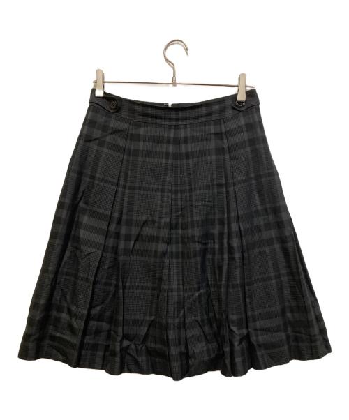 BURBERRY LONDON（バーバリーロンドン）BURBERRY LONDON (バーバリーロンドン) チェックプリーツスカート グレー×ブラック サイズ:40の古着・服飾アイテム