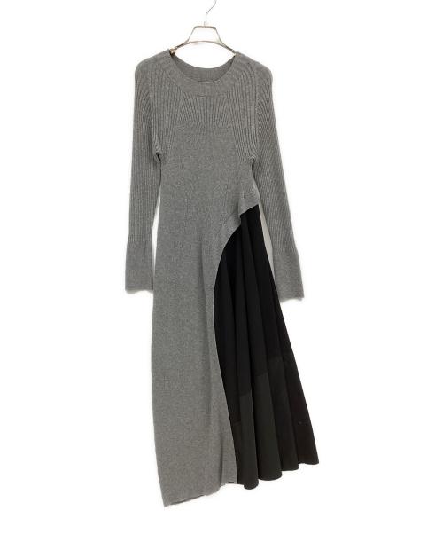 ELENDEEK（エレンディーク）ELENDEEK (エレンディーク) マテリアルミックスニットワンピース グレー サイズ:02の古着・服飾アイテム