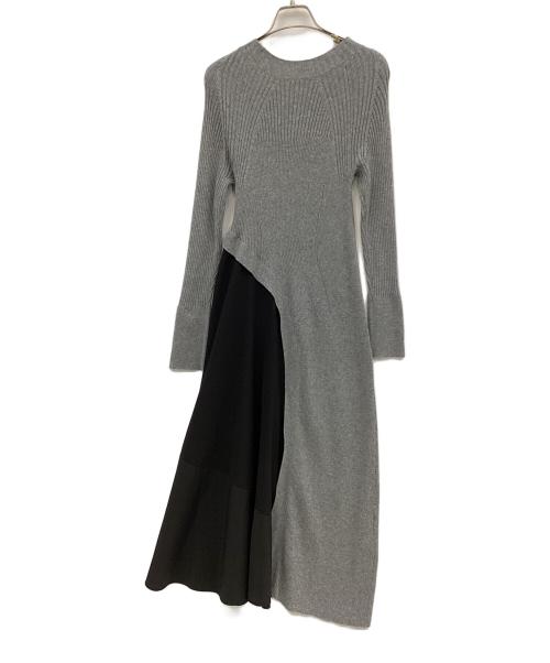 ELENDEEK（エレンディーク）ELENDEEK (エレンディーク) マテリアルミックスニットワンピース グレー サイズ:02の古着・服飾アイテム