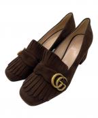 GUCCIグッチ）の古着「GGマーモントパンプス」｜ブラウン