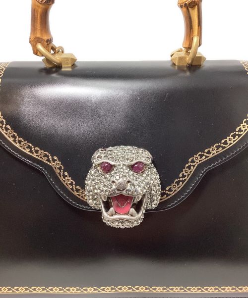 GUCCI（グッチ）GUCCI (グッチ) Thiara(シアラ)　バンブー2WAYハンドバッグ ブラックの古着・服飾アイテム