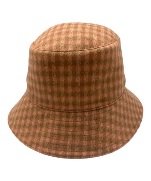 HERMES（エルメス）HERMES (エルメス) チェックカシミヤバケットハット ブラウン サイズ:58の古着・服飾アイテム